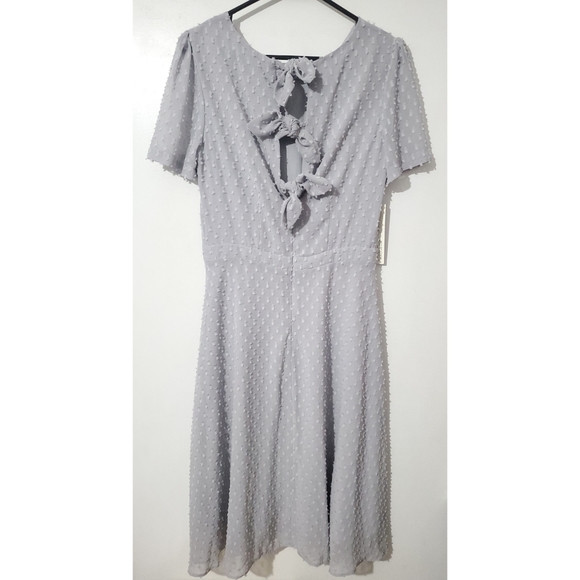 NWT Anthropologie Sunday In Brooklyn Textured Gray Chiffon Dress Size Small - Picture 5 of 16